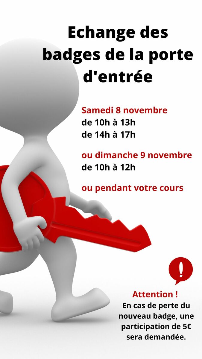 Changement des badges d'accès