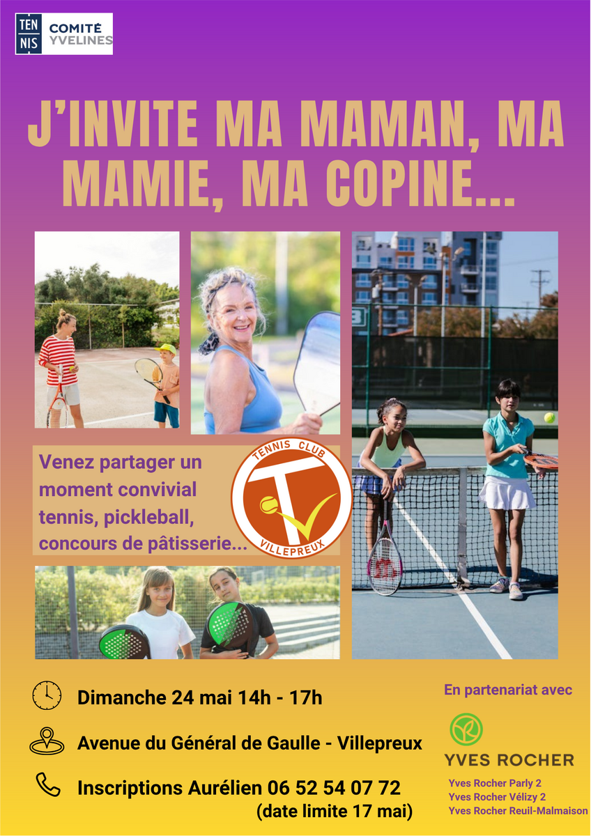 📣♀️ Invitation : après-midi découverte tennis & pickleball – spéciale femmes/filles