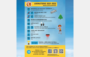Calendrier des animations 2021-2022