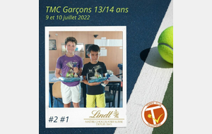 🏆 TMC Garçons 13/14 ans, 15/3 à 5/6 🎾