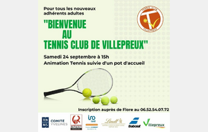 Animation Tennis pour les adultes ce samedi à 15h : places disponibles !