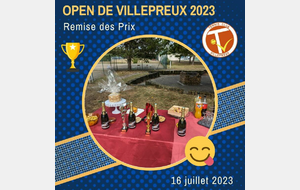 Palmarès Open de Villepreux 2023