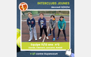 🏆 Interclubs Jeunes – Mercredi 13 mars