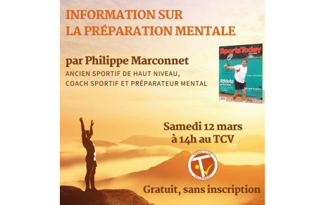 📣 12 mars: Information sur la préparation mentale 
