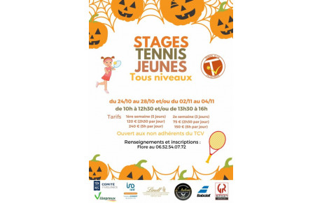 📣 Stages de tennis Jeunes et Adultes - Vacances de la Toussaint