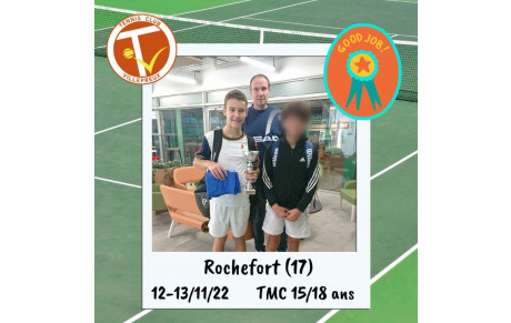 Lucas vainqueur du TMC 15/18 ans de Rochefort