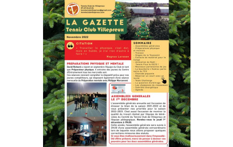 Gazette du TCV de novembre 2022