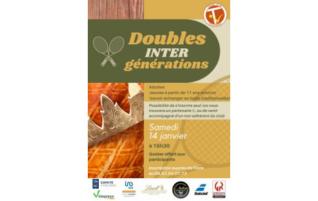 📣 Animation &quot;Doubles Intergénérations&quot; 🧑‍🤝‍🧑
