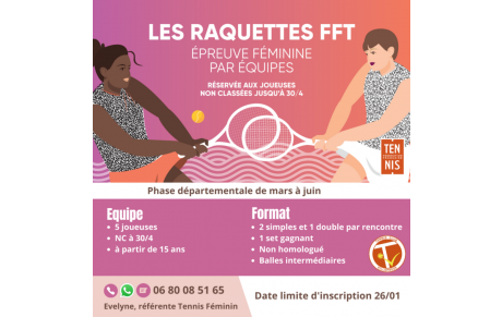 📢Les Raquettes FFT : Epreuve féminine par équipe