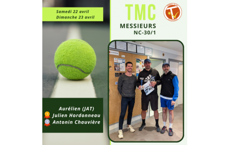 🏆 TMC Messieurs NC-30/1 des 22 et 23 avril