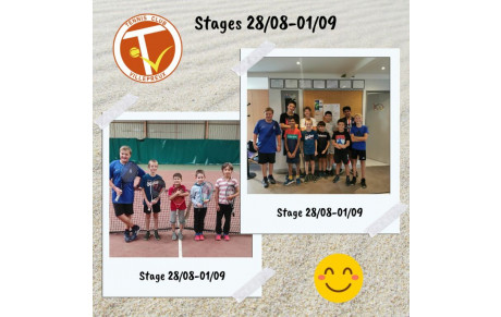 Stages jeunes de la dernière semaine d'août
