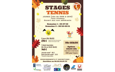 📣 Stages Adultes et Jeunes des Vacances de la Toussaint