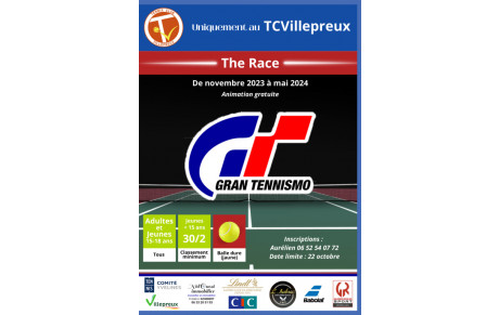 📣 Nouvelle animation « Gran Tennismo – The Race », de novembre 2022 à mai 2023 !