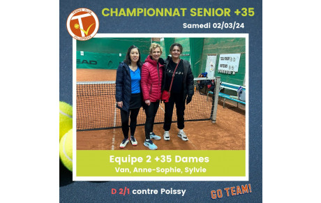 🏆 Interclubs Seniors +35 – Week-end des 2 et 3 mars