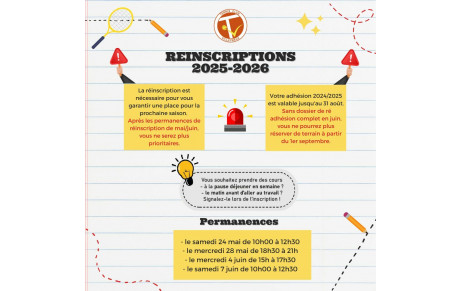 Réinscriptions 2025-2026