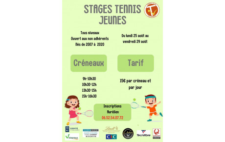 📣 Stages Jeunes fin août 