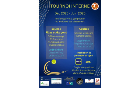 📣 Tournoi interne 2025/2026 🏆
