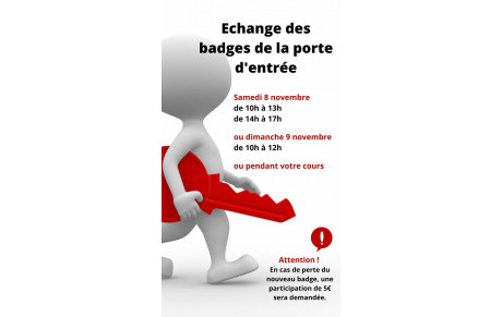 Changement des badges d'accès