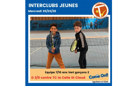 🏆 Interclubs Jeunes – Mercredi 25 mars + Interclubs +35 Messieurs dimanche 29 mars